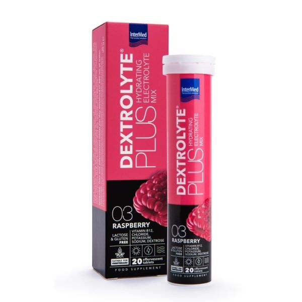 Intermed Dextrolyte Plus Hydrating Electrolyte Mix Raspberry, 20eff.tabs
