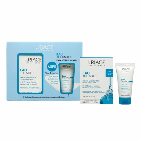 Uriage Eau Thermale Promo H.A Booster Serum Ορός Ενυδάτωσης Προσώπου, 30ml & Δώρο Water Cream Ενυδατική Κρέμα Προσώπου Ελαφριάς Υφής, 15ml, 1σετ