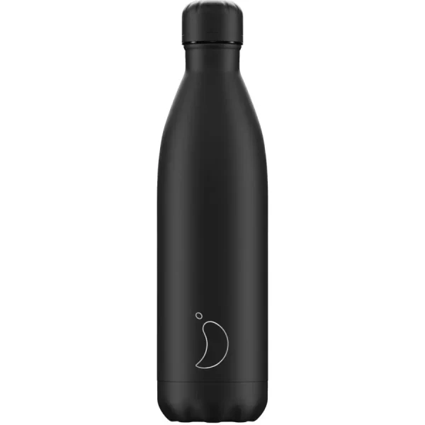 Chilly’s ανοξείδωτο ισοθερμικό μπουκάλι All Black 750ml