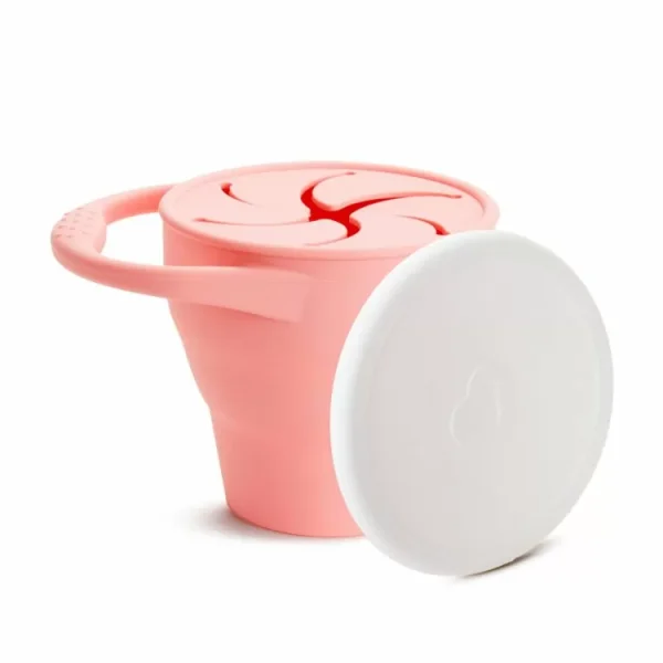 Munchkin Snack Catcher Μαλακό Πτυσσόμενο Δοχείο Σιλικόνης για Σνακ, Ρόζ, 1τμχ