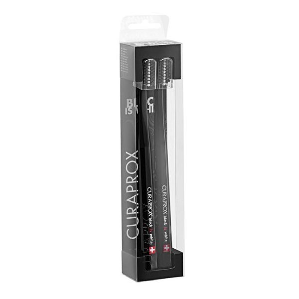 Curaprox Black is White Οδοντόβουρτσα για λευκά δόντια & ΜΑΖΙ White is Black Οδοντόβουρτσα για λευκά δόντια, 2 τεμάχια
