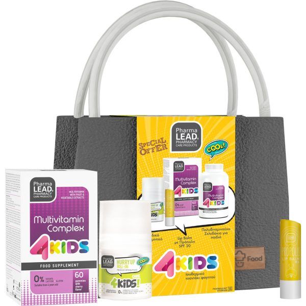 Pharmalead 4Kids Promo Multivitamin Complex 4 Kids, 60gummies, Hurry Up Roll-On Παιδικό Αποσμητικό, 50ml, Propolis Lip Balm Ενυδατικό Χειλιών SPF20, 5gr & Δώρο Lunchbag, 1σετ