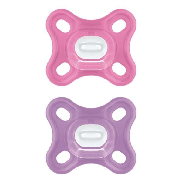 Mam Πιπίλες Ορθοδοντικές Comfort 126SG (Σετ 2τμχ) 0-2 Μηνών Pink-Purple Mam