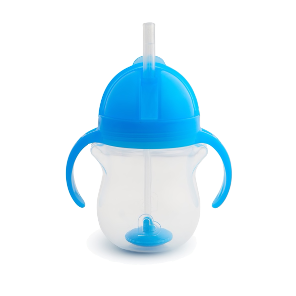 Munchkin Tip & Sip Cup Blue Παιδικό Χρωματιστό Κύπελλο Με Ενσωματωμένο Καλαμάκι 1 τεμάχιο