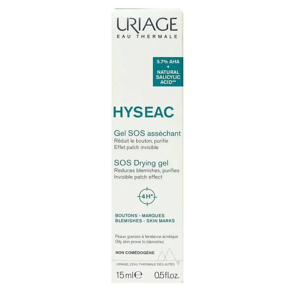 Uriage Hyseac SOS Drying Gel για Τοπική Φροντίδα - Μειώνει τις Ατέλειες & τα Σημάδια στο Δέρμα 15ml