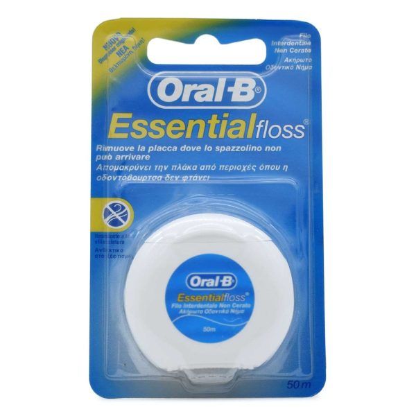 Oral-B Essential Floss Οδοντικό Νήμα Ακύρωτο 50m, 1τεμ