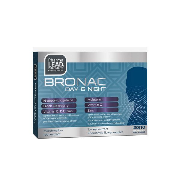 Pharmalead Bronac Day & Night για τη Φυσιολογική Λειτουργία του Ανοσοποιητικού Συστήματος για Καλύτερο Ύπνο με Αντιοξειδωτικές Ιδιότητες 20 & 10 Κάψουλες