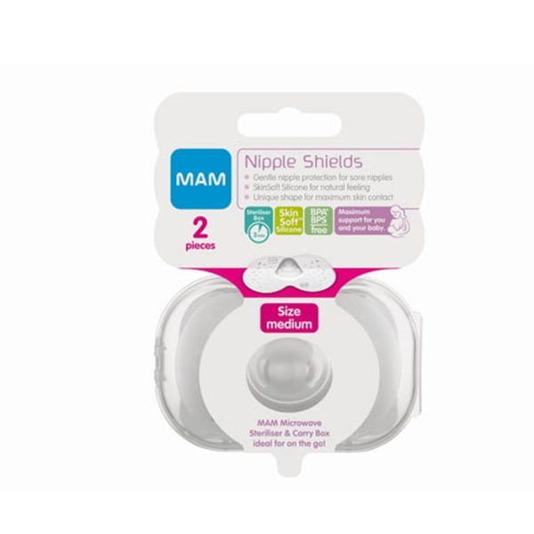 Mam Nipple Shields Skinsoft Silicone Προστατευτικά Θηλών, 2 Τεμάχια - Medium