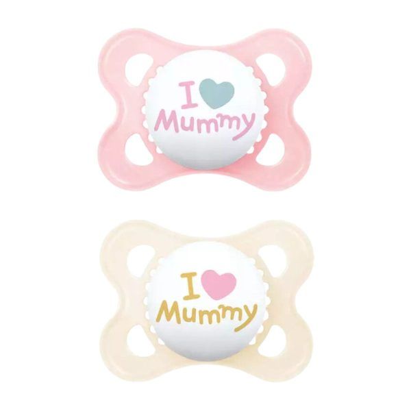 Mam Ορθοδοντικές Πιπίλες Σιλικόνης I Love Mummy για 2-6 μηνών Ροζ/Μωβ, 2τμχ