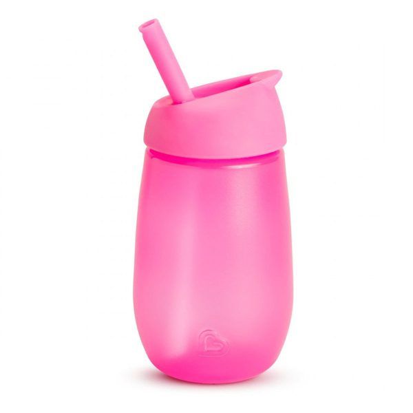 Munchkin Simple Clean Straw Cup Pink Παγούρι 296ml Με Καλαμάκι