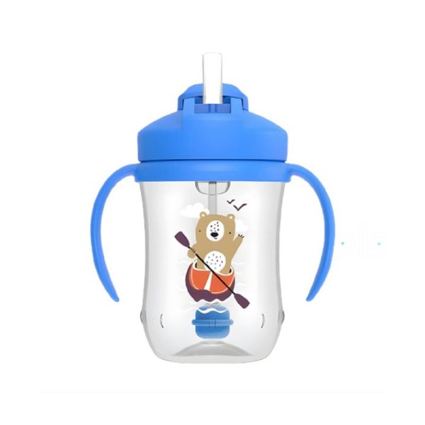 Dr. Brown's Baby's First Straw Cup Κύπελλο με καλαμάκι & λαβές 6m+, μπλε χρώμα, 270ml
