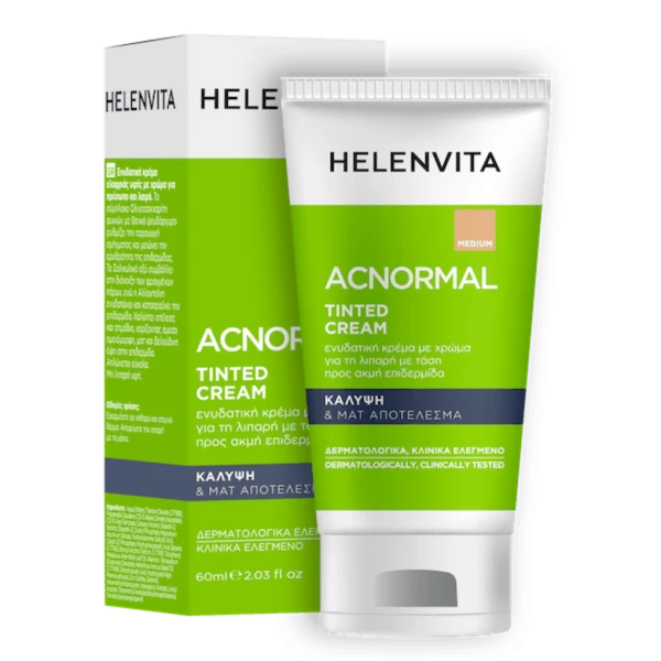 Helenvita Acnormal Tinted Cream SPF15 Κρέμα Προσώπου με Χρώμα για Λιπαρές & Ακνεϊκές Επιδερμίδες, 60ml
