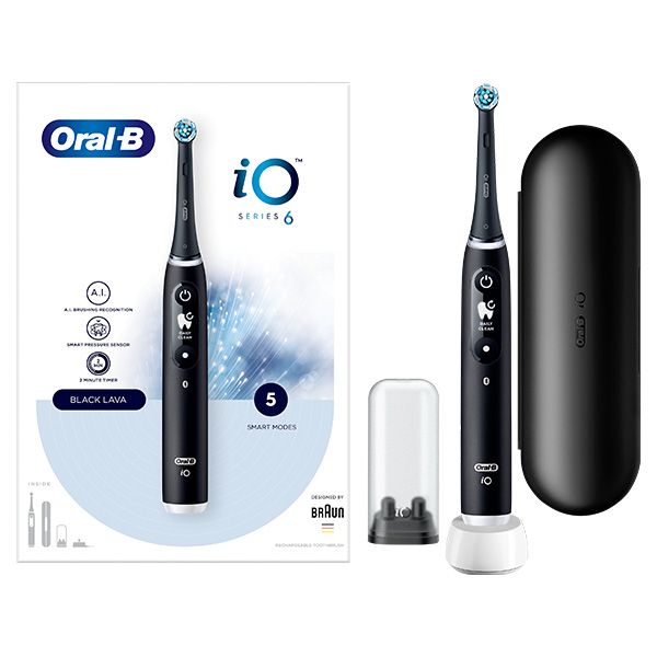 Oral-B iO Series 6 Black Lava Ηλεκτρική Οδοντόβουρτσα Μαύρη, 1τεμ