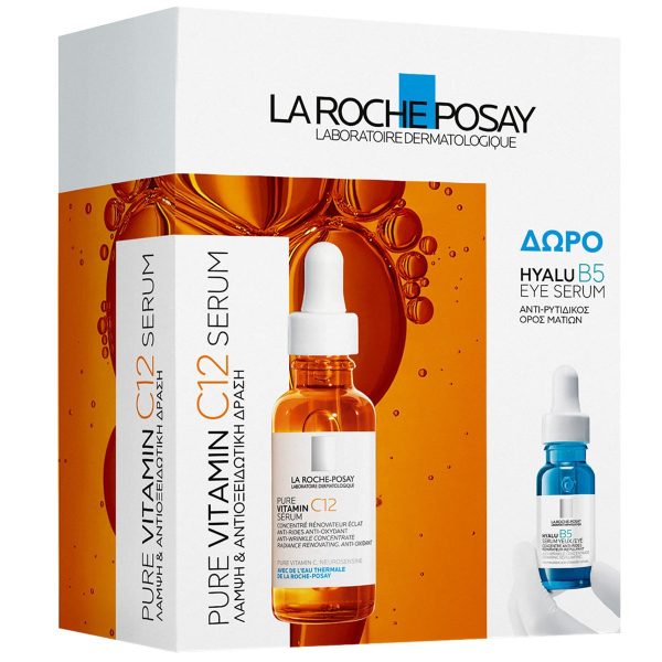 La Roche Posay Promo με Pure Vitamin C12 Serum Ορός Προσώπου για Λάμψη, 30ml & Δώρο Hyalu B5 Eye Serum Αντιρυτιδικός Ορός Ματιών, 5ml, 1σετ