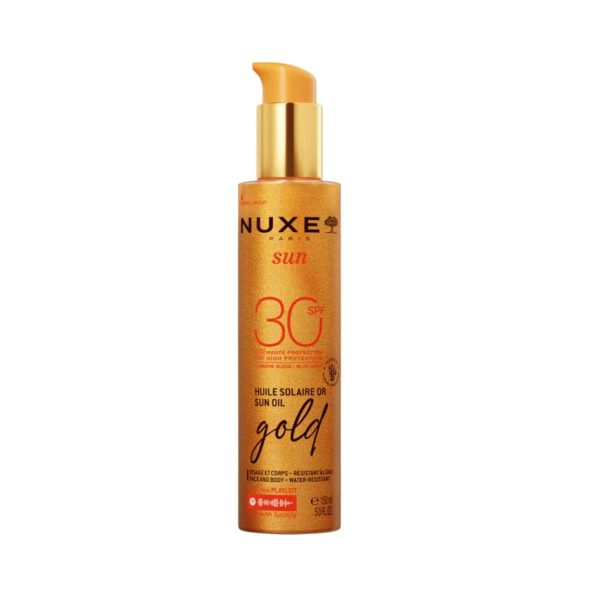 Nuxe Sun Oil Gold SPF30 Ιριδίζον Λάδι Μαυρίσματος για Πρόσωπο & Σώμα 150ml