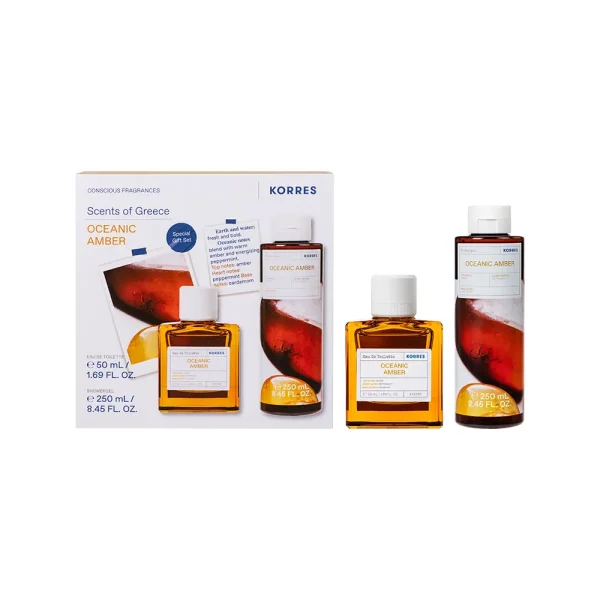 Korres Promo Oceanic Amber Eau De Toilette Ανδρικό Άρωμα 50ml & Oceanic Amber Scented Shower Gel 250ml
