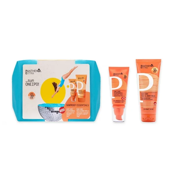 Panthenol Extra Promo Sun Care Diaphanous SPF 30 Αντηλιακό Gel Προσώπου,50ml,Sun Care Face & Body Milk SPF 30 Αντηλιακό Γαλάκτωμα για Πρόσωπο & Σώμα 100ml & Δώρο Νεσεσέρ, 1τεμ, 1σετ