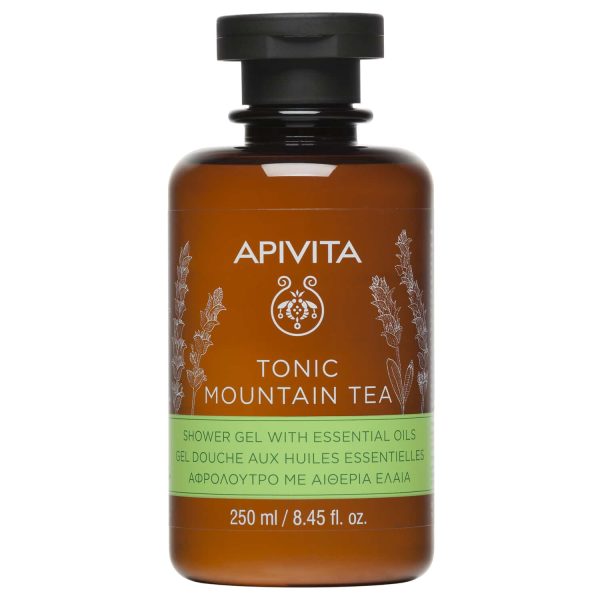 Apivita Tonic Mountain Tea Shower Gel, Αφρόλουτρο με Αιθέρια Έλαια 250ml