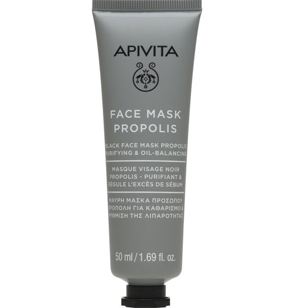 Apivita Face Mask Propolis Μαύρη Μάσκα Προσώπου με Πρόπολη για Καθαρισμό & Ρύθμιση της Λιπαρότητας, 50ml