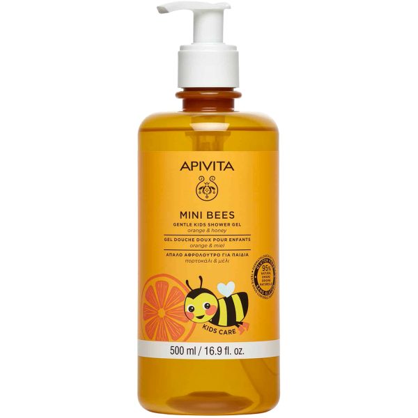 Apivita Mini Bees Gentle Kids Shower Gel 2 Years+ Απαλό Αφρόλουτρο για Παιδιά με Πορτοκάλι & Μέλι, 500ml