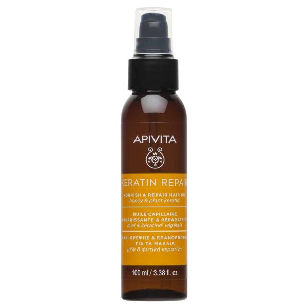 Apivita Keratin Repair Nourish & Repair Hair Oil Λάδι Θρέψης & Επανόρθωσης με Μέλι & Φυτική Κερατίνη, 100ml