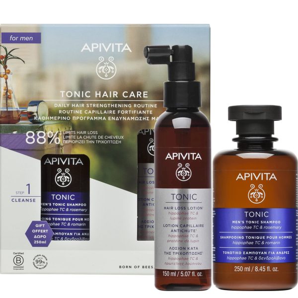 Apivita Πακέτο Προσφοράς Men's Tonic με Hair Loss Lotion Κατά της Τριχόπτωσης, 150ml & Δώρο Τονωτικό Σαμπουάν για Άνδρες, 250ml