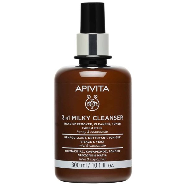 Apivita Milky Cleanser 3 in 1, για Πρόσωπο και Μάτια με Χαμομήλι & Μέλι, 300ml