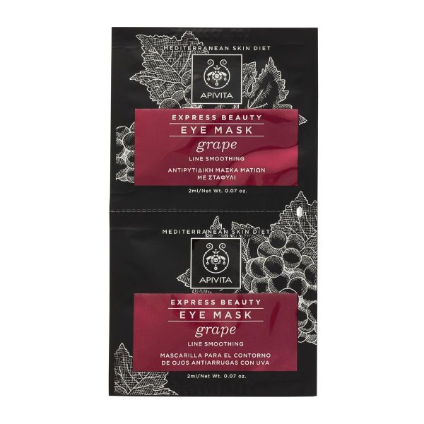 Apivita Express Beauty, Αντιρυτιδική Μάσκα Ματιών με Σταφύλι 2x2ml