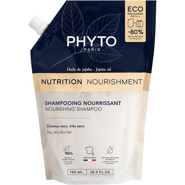 Phyto Nutrition Nourishing Shampoo Ανταλλακτικό Σαμπουάν Θρέψης για Ξηρά & Πολύ Ξηρά Μαλλιά 750ml Refill