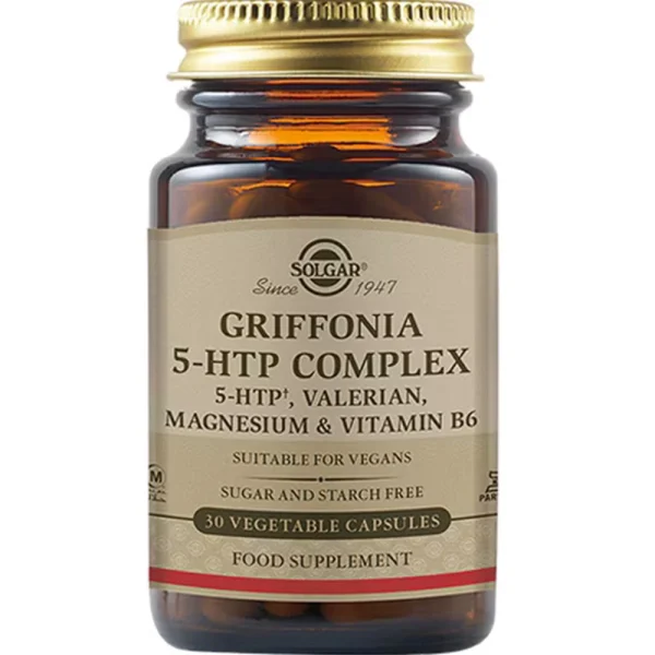 Solgar Griffonia 5-HTP Complex Συμπλήρωμα Διατροφής Για Την Αντιμετώπιση Του Άγχους 30 φυτικές κάψουλες