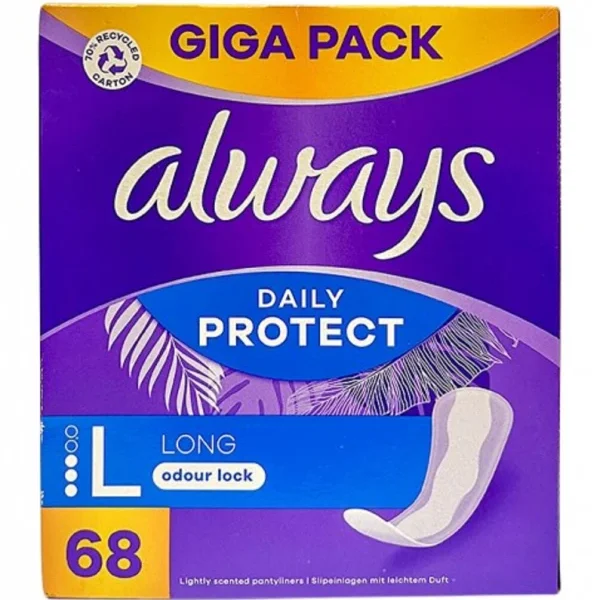 Always Dailies Extra Protect Long Odour Lock Large, 68 Σερβιέτες
