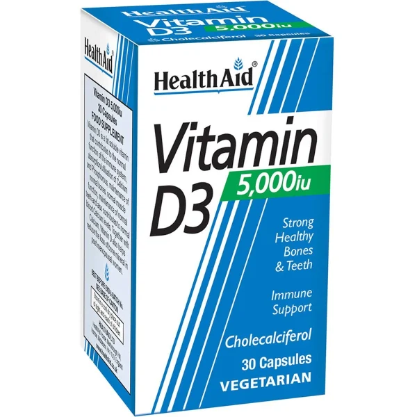 Health Aid Vitamin D3 5000 IU Βιταμίνη D3, 30tabs