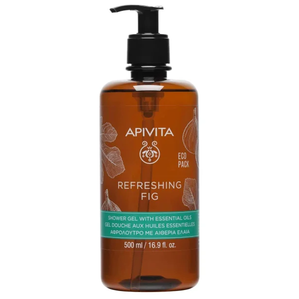 Apivita Refreshing Fig Ecopack Αφρόλουτρο Σώματος με Αιθέρια Έλαια & Σύκο, 500ml