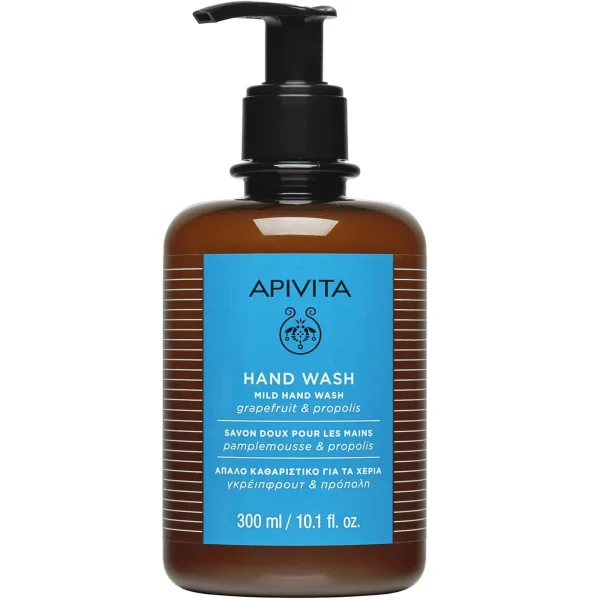 Apivita Hand Wash Grapefruit & Propolis Απαλό Καθαριστικό για τα Χέρια με Γκρέιπφρουτ & Πρόπολη, 300ml