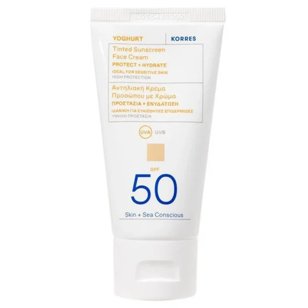 Korres Yoghurt Αντηλιακή Κρέμα Προσώπου με Χρώμα SPF 50, 50ml