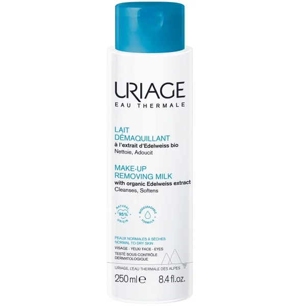 Uriage Lait Demaquillant Γαλάκτωμα Ντεμακιγιάζ για Κανονικές & Ξηρές Επιδερμίδες, 250ml