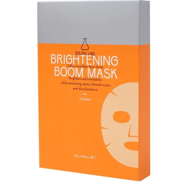 Youth Lab Brightening Boom Sheet Mask Εμποτισμένη Υφασμάτινη Μάσκα Προσώπου με Λευκαντική, Αναπλαστική & Ενυδατική Δράση 4x23g