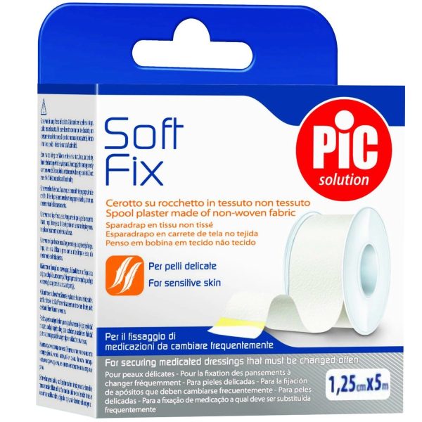 Pic Solution Soft Fix Ρολό Λευκοπλάστη Από Μη Υφασμένο Ύφασμα 1.25cm X 5m 1 Τεμάχιο