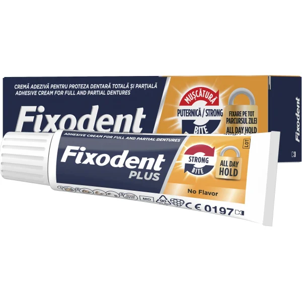 Fixodent Plus Strong Bite Στερεωτική Κρέμα για Oλικές & Mερικές Oδοντοστοιχίες, 40ml