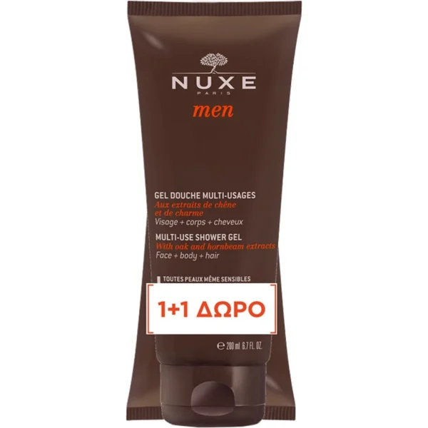 Nuxe Men Promo Multi-Use Shower Gel Ανδρικό Πολυχρηστικό Αφρόλουτρο για Σώμα, Μαλλιά & Πρόσωπο 400ml (2x200ml)