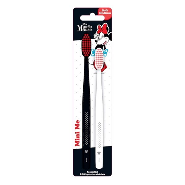 InoPlus Mr.White Promo Παιδικές Οδοντόβουρτσες Mickey Άσπρη & Μαύρη Soft Medium 2 τεμάχια