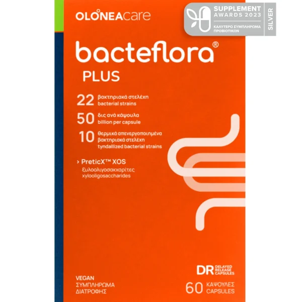 Olonea Bacteflora Plus, Προβιοτικά-Πρεβιοτικά με Ενισχυμένη Σύνθεση 60caps