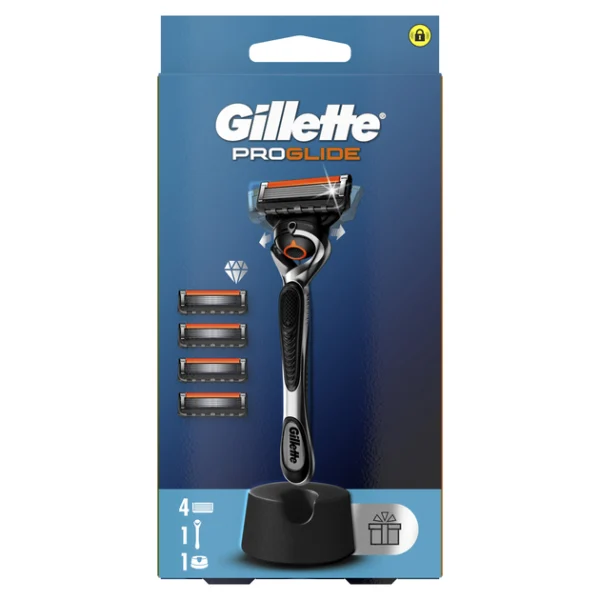 Gillette ProGlide Ξυριστική Μηχανή, 1τεμ, Ανταλλακτικές Κεφαλές, 4τεμ & Δώρο η Βάση Στήριξης, 1σετ