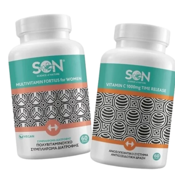 Science of Nature PROMO Multivitamin Fortius for Women Πολυβιταμινούχο Συμπλήρωμα Διατροφής 90 Δισκία & Vitamin C 1000mg Time Release Ανοσοποιητικό Σύστημα – Αντιοξειδωτική Δράση 60 Δισκία