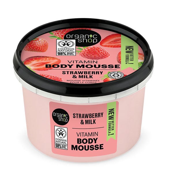 Organic Shop by Natura Siberica Vitamin Body Mousse Strawberry & Milk Μους Σώματος, 250ml