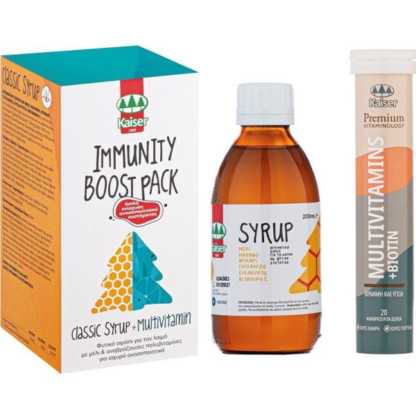 Kaiser Promo Classic Syrup 200ml & Premium Vitaminology Multivitamins & Biotin με Γεύση Πορτοκάλι 20 Αναβράζοντα Δισκία