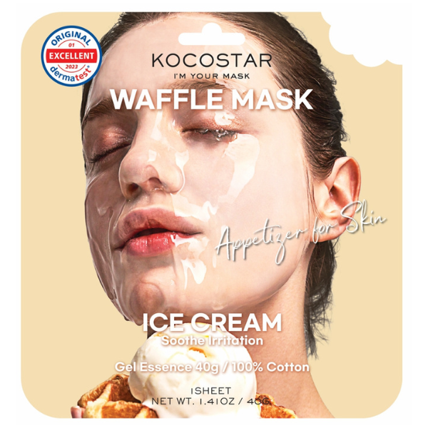Kocostar Waffle Mask Ice Cream Gel Essense Εμποτισμένη Καταπραϋντική Μάσκα Προσώπου 40gr