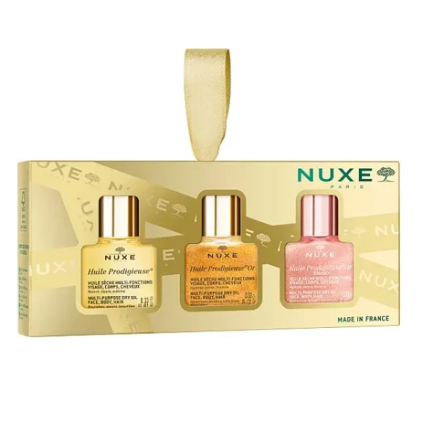 Nuxe Set με Huile Prodigieuse Ξηρό Έλαιο για Θρέψη, 10ml, Huile Prodigieuse Or Ξηρό Έλαιο για Θρέψη με Άρωμα, 10ml & Huile Prodigieuse Or Florale Ξηρό Έλαιο για Λάμψη με Άρωμα, 10ml, 1σετ