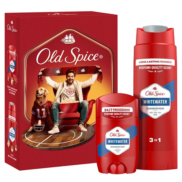 Old Spice Xmas Promo Sports Fan Σετ για Άνδρες Whitewater Αποσμητικό Στίκ, 50ml & Αφρόλουτρο & Σαμπουάν, 250ml, 1σετ