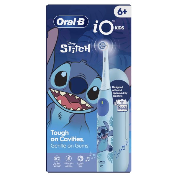 Oral-B iO Disney Stitch Επαναφορτιζόμενη Ηλεκτρική Οδοντόβουρτσα, 1τεμ, Κεφαλή Οδοντόβουρτσας, 1τεμ & Θήκη Ταξιδίου, 1τεμ από 6+ ετών, 1σετ